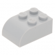 LEGO kocka 2x3 egyik oldala íves, világosszürke (6215)